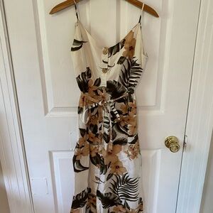 Tropical Print Sleeveless Dress